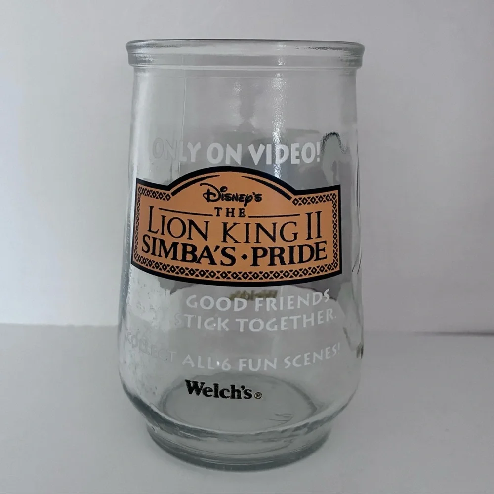 Vintage 90’s Welch's drinking glass, Disney’s the Lion King 2 Simba's Pride